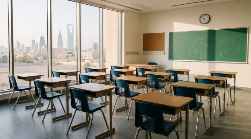 Empty classroom reflects Riyadh schools remote learning shift amid regional tensions