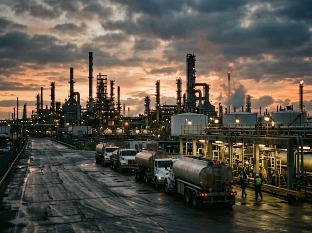 G7 oil release sees diesel tankers load fuel at refinery terminal