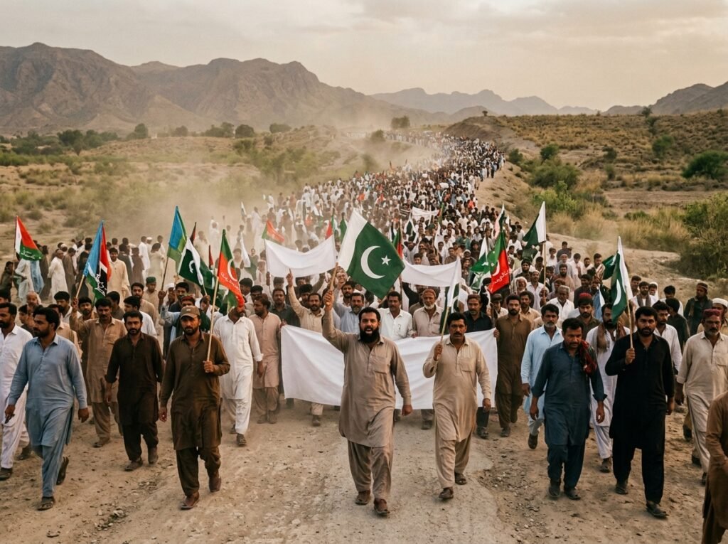 Imran Khan march supporters walk toward Islamabad demanding release